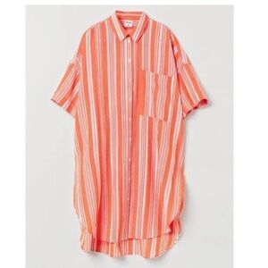 H&M x Lemlem Orange and White Striped coverup